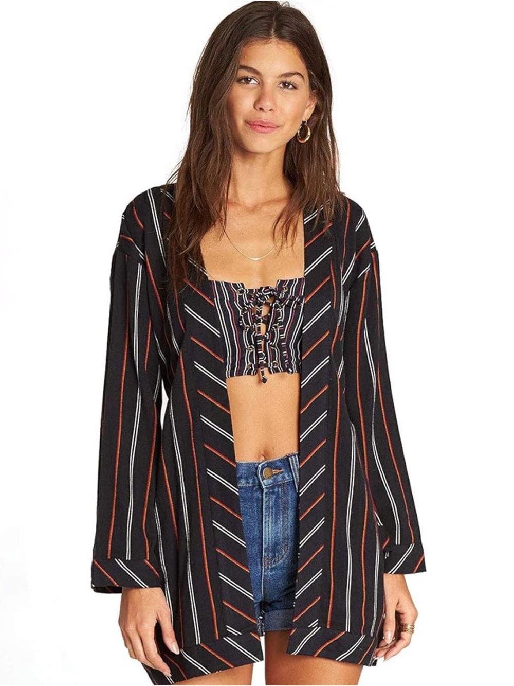 Billabong Secret Tells Women’s M/L Wrap Top/ Swim Cover